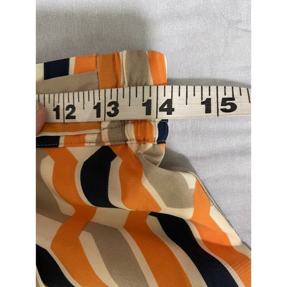 DuJour womens Wide Leg Pants Geometric print Orange Tan Blue Size XS - Picture 8 of 13